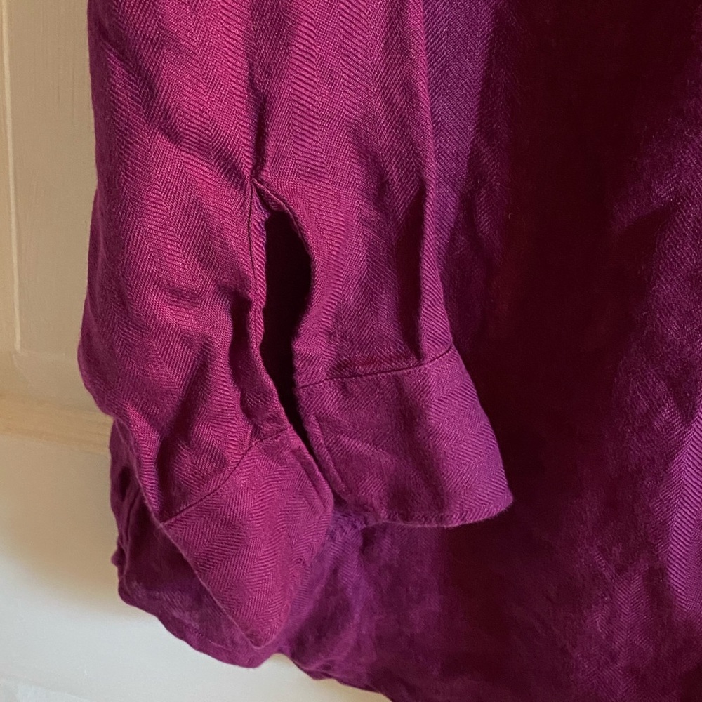 Lauren Ralph Lauren 100% Linen Button Up 3/4 Sleeve Top - Picture 5 of 8